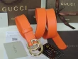 Gucci Orange Leather Belt With Shiny Gold-toned Double G Buckle