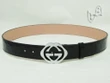 Gucci Black Gucci Signature Leather Belt With Microguccissima Embossed On Shiny Silver-toned Square Interlocking G Buckle