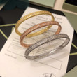 Van Cleef & Arpels White Gold 1 Row Perlée Diamonds Bracelet