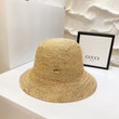 Gucci Natural Straw Bucket Hat In Beige