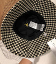 Dior 30 Montaigne Large Brim Black And Beige Bucket Hat With Veil