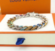 Fancy Louis Vuitton Chain Links Patches Bracelet