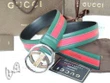 Gucci Green And Red Leather Belt With Shiny Interlocking G Buckle With Tag Gucci