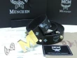 Mcm Gold M-buckle Black Leather Belt