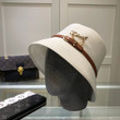 Celine Gold Initials Bucket Hat In White