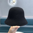 Balenciaga Logo Wool Felt Solid Color Cloche Bucket Hat In Black