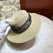 Christian Dior Capitalized Signature Print In Ribbon Bucket Hat In Beige