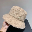 Gucci Beige Fleece Fur Bucket Hat With Mini Gg Buckle