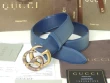 Gucci Blue Textured Leather Belt With Double G Buckle With Snake