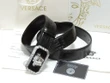 Versace Medusa Head Buckle Monogram Belt In Black