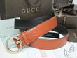 Gucci Orange Signature Leather Belt With G Buckle