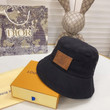 Louis Vuitton Black Bucket Hat With Logo Label