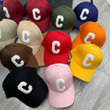Chanel Letter C Baseball Hat In Pastel Pink