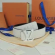Louis Vuitton White Taurillon Leather Belt With Lv Buckle In White