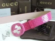 Gucci Pink Shiny Microguccissima Leather Belt With Microguccissima Embossed On Interlocking G Buckle