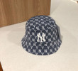 Ny Monogram Blue Jacquard Bucket Hat In Denim Color