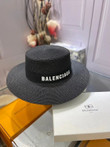 Balenciaga White Logo Print In Black Ribbon Bucket Hat In Black