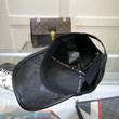Louis Vuitton Lv Logo Leather Triangle Patch Camo Baseball Cap In All Black