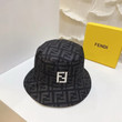 Fendi Ff Motif Print Bucket Hat In Black