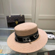 Chanel Logo Camellia With Pearl In Band Bucket Hat In Coral