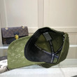 Louis Vuitton Signature Embroidered At The Front Baseball Cap In Olive