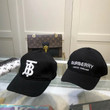 Burberry Monogram Motif Cotton Baseball Cap In Black