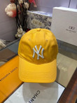 New York Yankees Logo Adjustable Baseball Cap In Yellow White