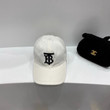 Burberry Black Mongram Baseball Cap In White