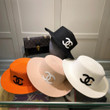 Chanel Leather Interlocking C With Metallic Logo Bucket Hat In White