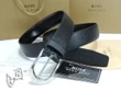 Hugo Boss Black Leather Belt With Brushed-silver Pin Buckle