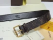 Louis Vuitton Monogram Canvas Leather Belt With Gold Buckle