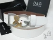 Dolce & Gabbana Leather Belt With D&g Interlocked Hook Buckle In White