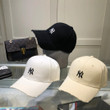 New York Yankees White Logo Embroidered Baseball Cap In Black