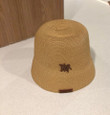 Christian Dior Leather Logo At The Front Bucket Hat In Tan