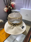 Chanel Half Logo Embroidered Bucket Hat In Ivory