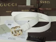 Gucci White Leather Belt With Shiny Gold-toned Double G Buckle