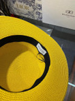 Gucci Pearl Strap Straw Brim Hat In Yellow