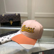 Gucci Signature Embroidered Baseball Cap In Soft Pink And Coral
