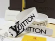Louis Vuitton White Louis Vuitton Print Belt With Lv Black Croco Buckle