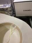 Celine Capitalized Signature Print In White Ribbon Bucket Hat In White