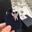 Apm Silver Asymmetric Pink Flying Pig Earring And Hoop