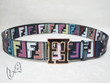Fendi Black Multicolor Leather Belt With Brown Ff Logo Buckle