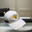 Gucci Yellow Bee Embroidered Baseball Cap In White