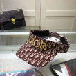 Christian Dior D-oblique With Embroidery Letter Logo Visor Hat In Dark Purple