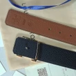 Louis Vuitton Brown Taurillon Leather Belt With Lv Initiales Buckle In Shiny Gold -color