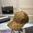 Louis Vuitton Leather Monogram Baseball Cap In Golden Brown