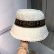 Fendi Fendi Roma Strip Fleece Bucket Hat In White