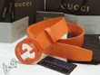 Gucci Orange Microguccissima Leather Belt With Microguccissima Embossed On Interlocking G Buckle