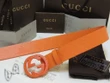 Gucci Orange Microguccissima Leather Belt With Microguccissima Embossed On Interlocking G Buckle