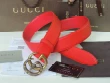 Gucci Red Textured Leather Belt With Double G Buckle With Snake